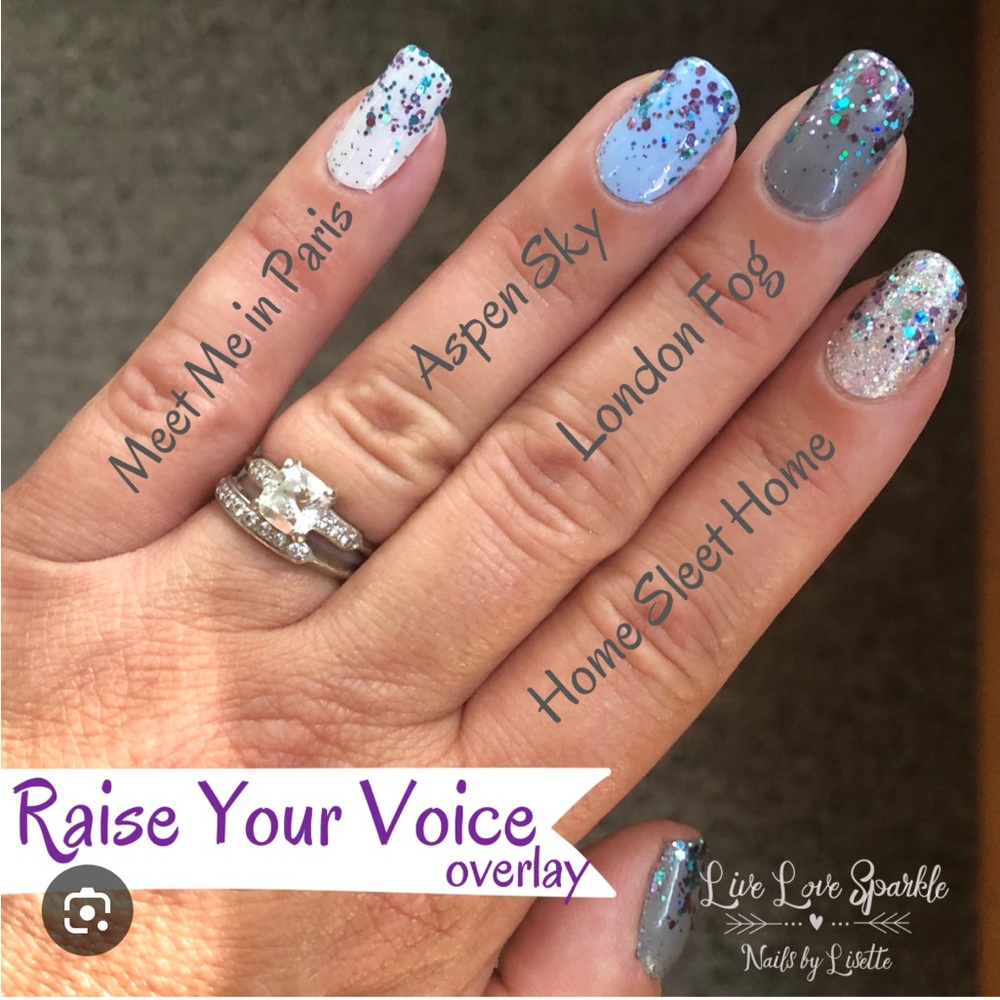*Retired* Color Street: Raise Your Voice | Purple Aqua Glitter Clear Party Blue - Picture 5 of 9